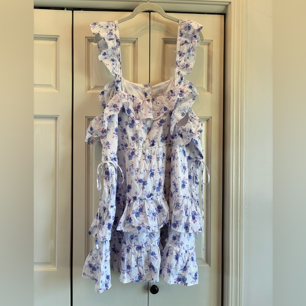 Love Shack Fancy x Target white & purple spring dress, 2X